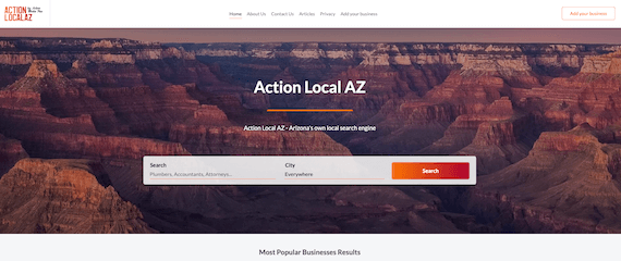 Action Local AZ home page